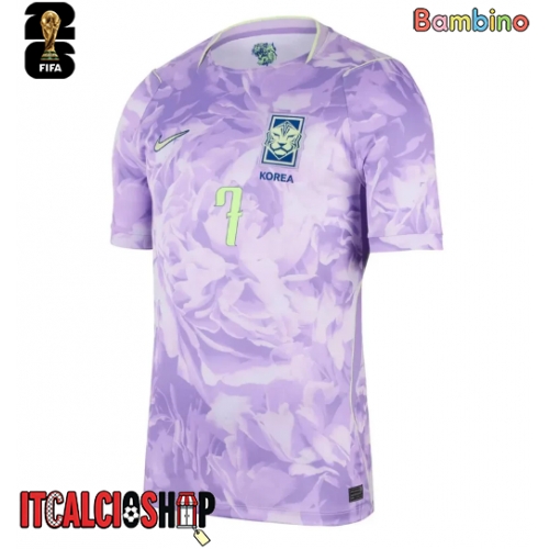 Repubblica di Corea Son Heung-min #7 Seconda Maglia Bambino Mondiali 2026 Manica Corta (+ Pantaloni corti)
